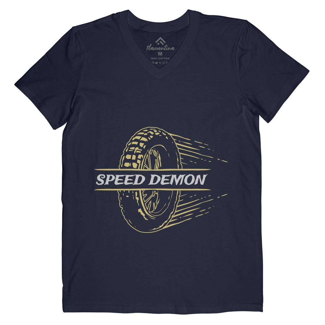 Speed Demon Mens Organic V-Neck T-Shirt Motorcycles A370