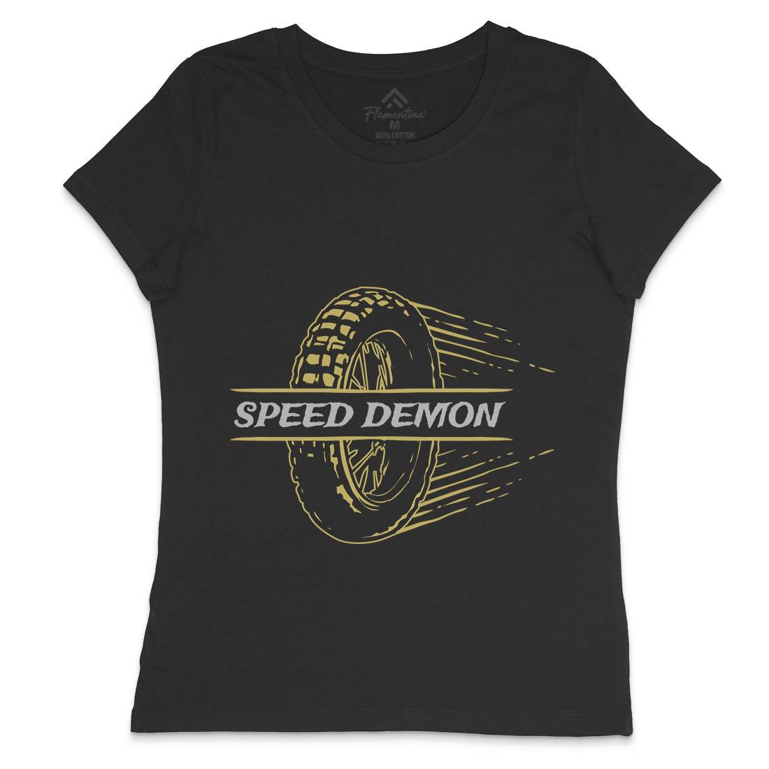 Speed Demon Womens Crew Neck T-Shirt Motorcycles A370