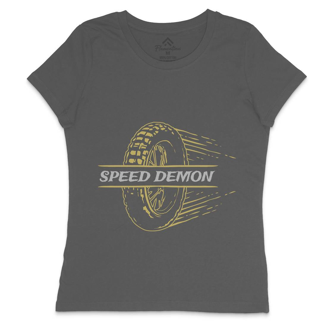 Speed Demon Womens Crew Neck T-Shirt Motorcycles A370