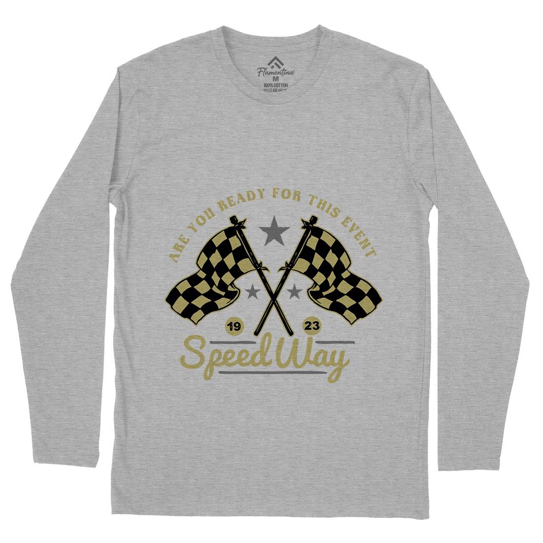 Speed Way Mens Long Sleeve T-Shirt Motorcycles A371