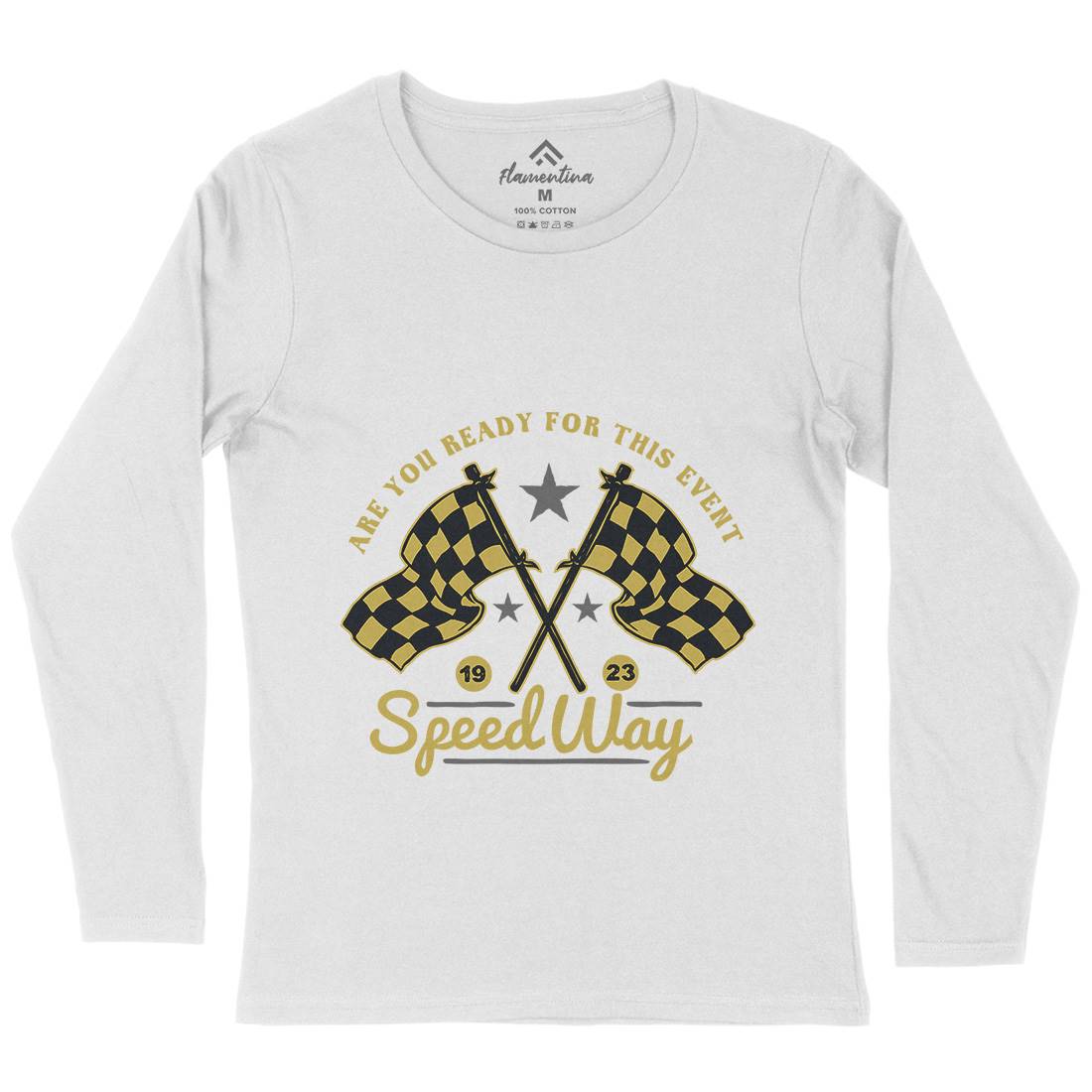 Speed Way Womens Long Sleeve T-Shirt Motorcycles A371