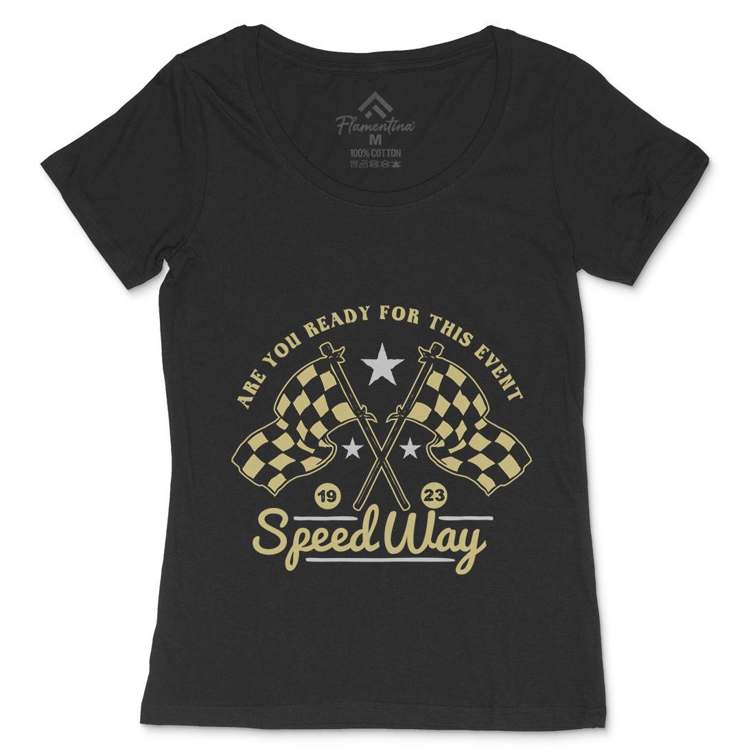 Speed Way Womens Scoop Neck T-Shirt Motorcycles A371