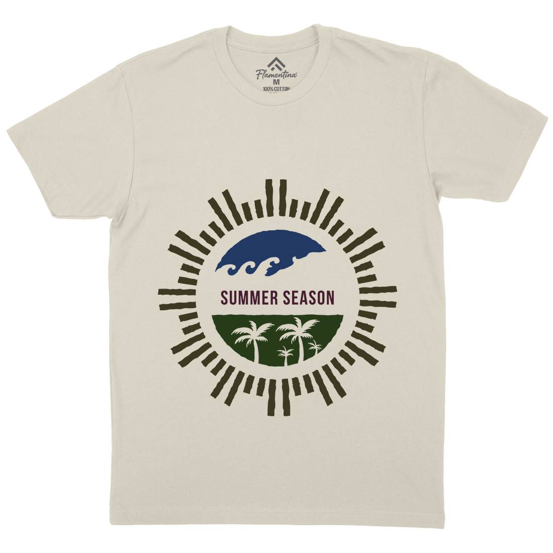 Summer Season Mens Organic Crew Neck T-Shirt Nature A372