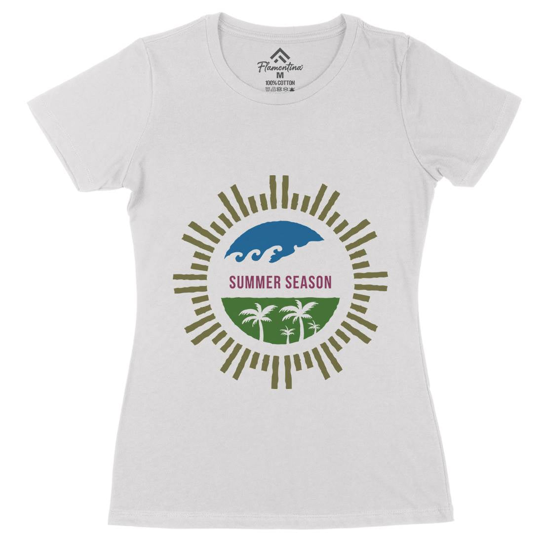 Summer Season Womens Organic Crew Neck T-Shirt Nature A372