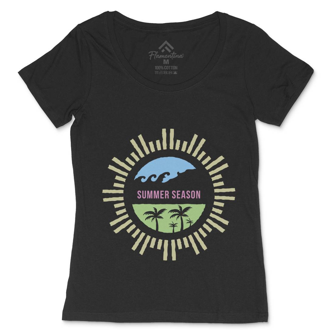 Summer Season Womens Scoop Neck T-Shirt Nature A372