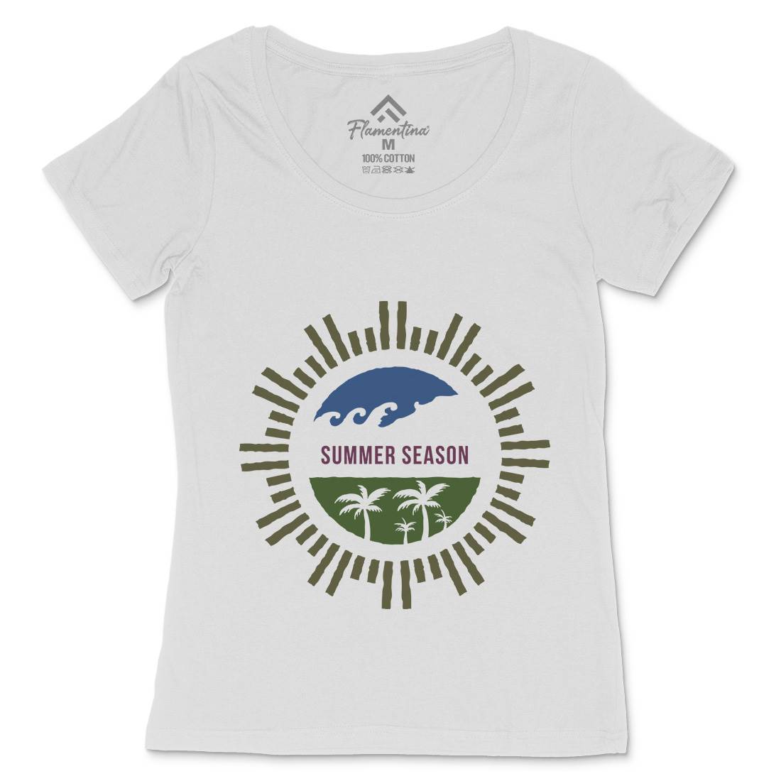 Summer Season Womens Scoop Neck T-Shirt Nature A372