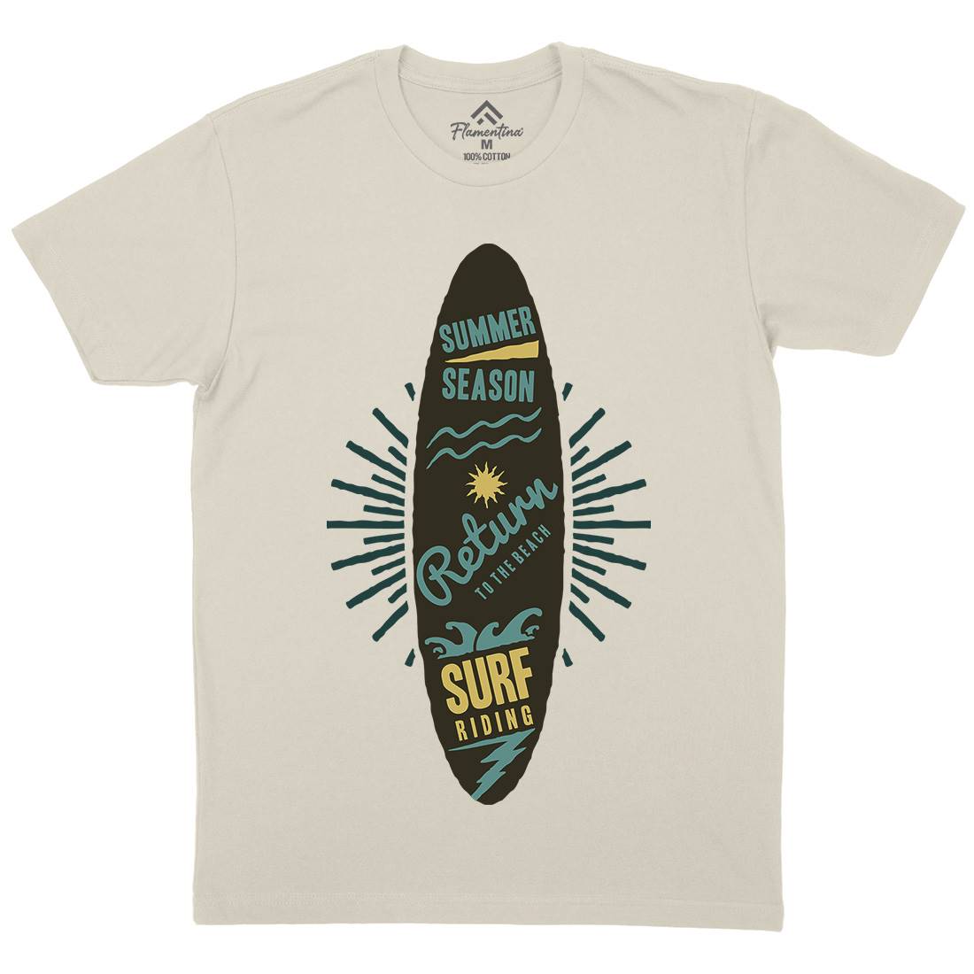 Riding Mens Organic Crew Neck T-Shirt Surf A373