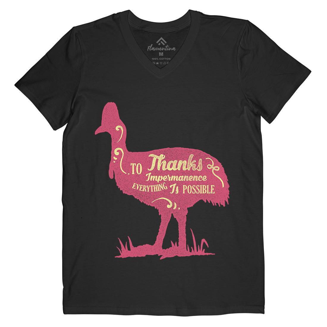 Thanks To Impermanence Mens Organic V-Neck T-Shirt Quotes A374