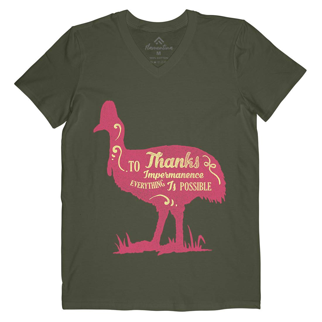 Thanks To Impermanence Mens Organic V-Neck T-Shirt Quotes A374