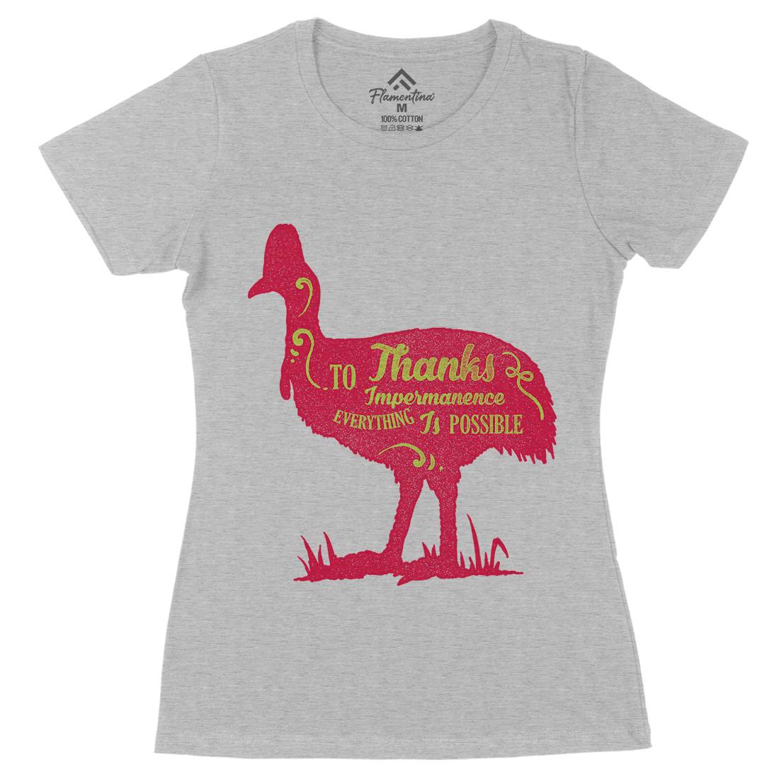 Thanks To Impermanence Womens Organic Crew Neck T-Shirt Quotes A374