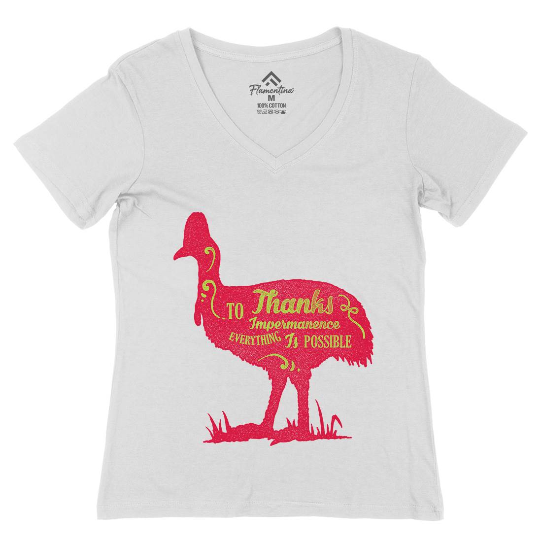 Thanks To Impermanence Womens Organic V-Neck T-Shirt Quotes A374