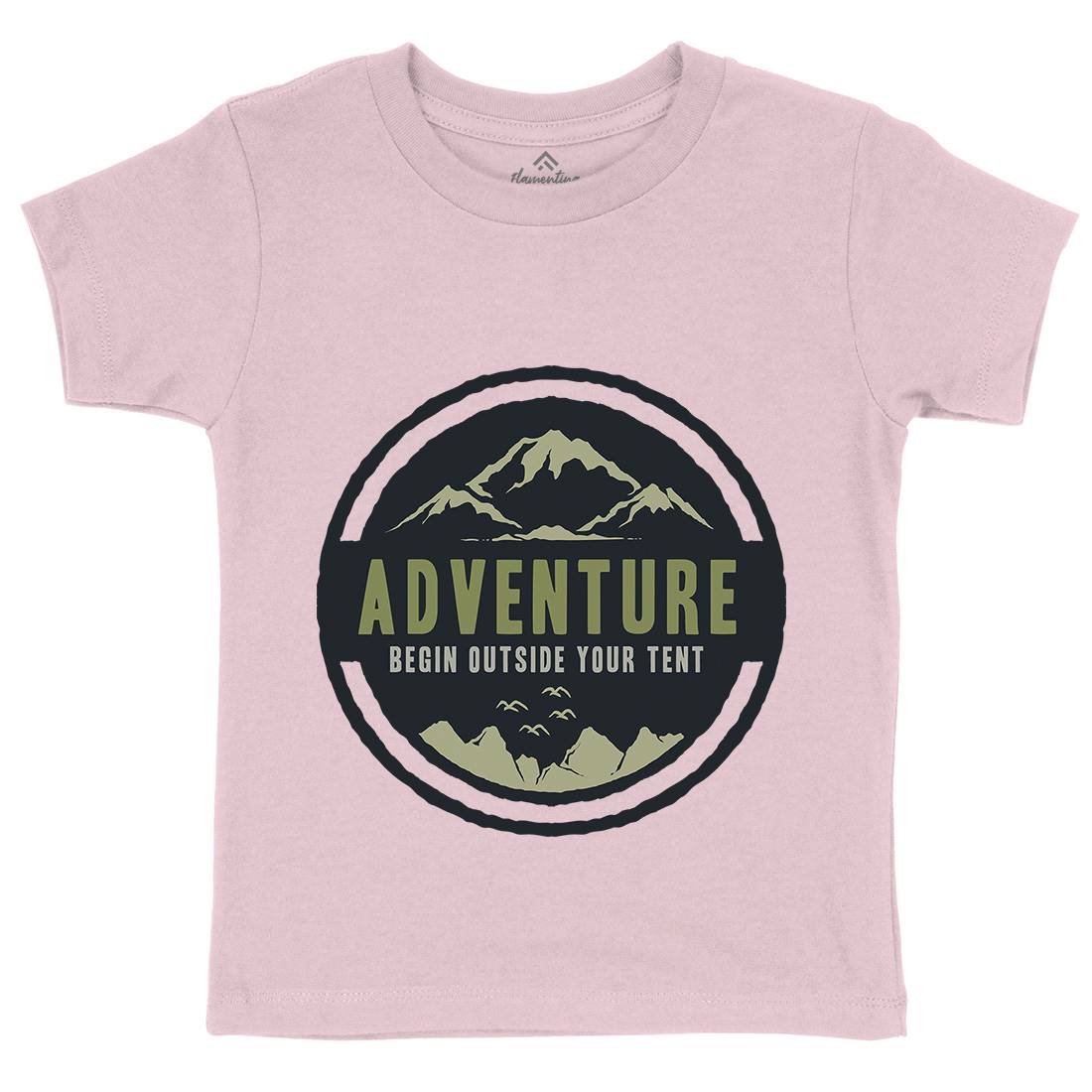 Adventure Begin Kids Organic Crew Neck T-Shirt Nature A375