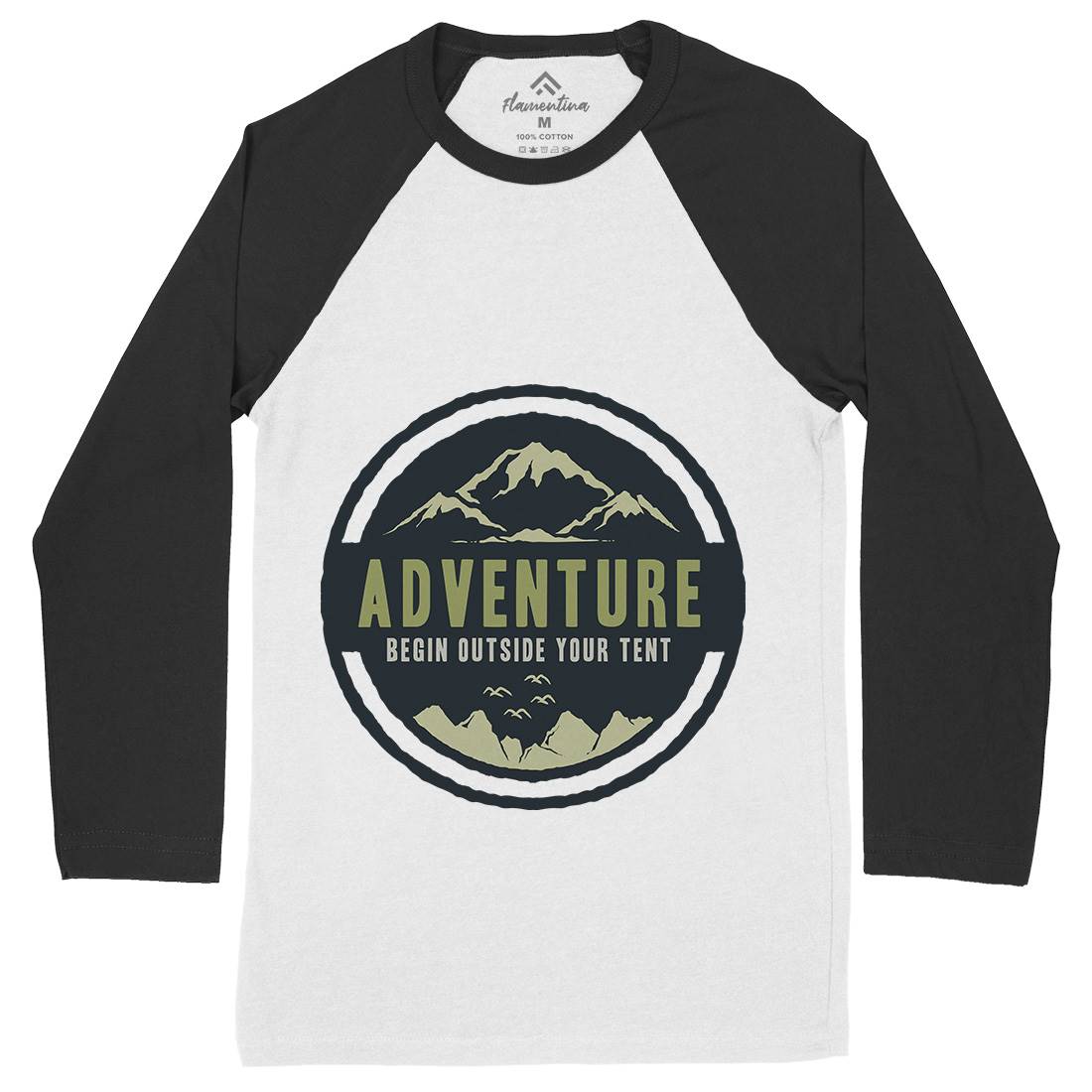 Adventure Begin Mens Long Sleeve Baseball T-Shirt Nature A375