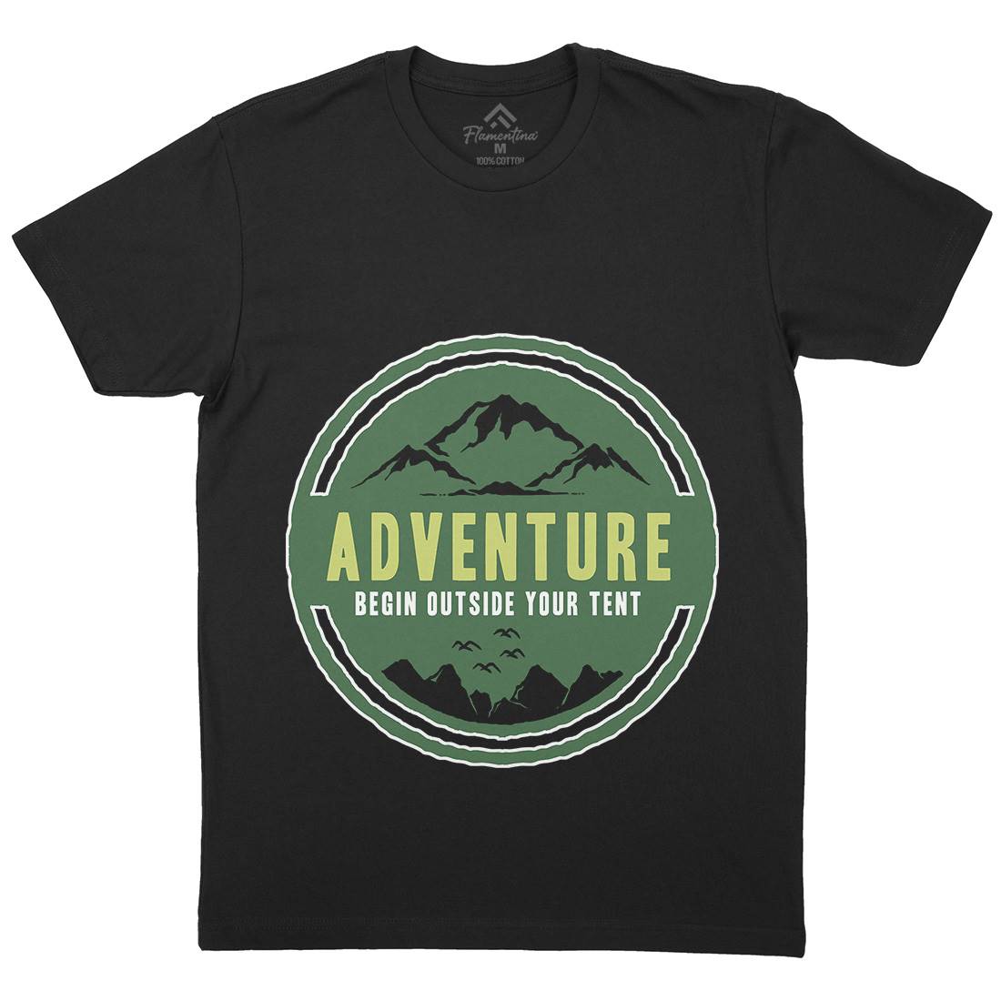 Adventure Begin Mens Organic Crew Neck T-Shirt Nature A375