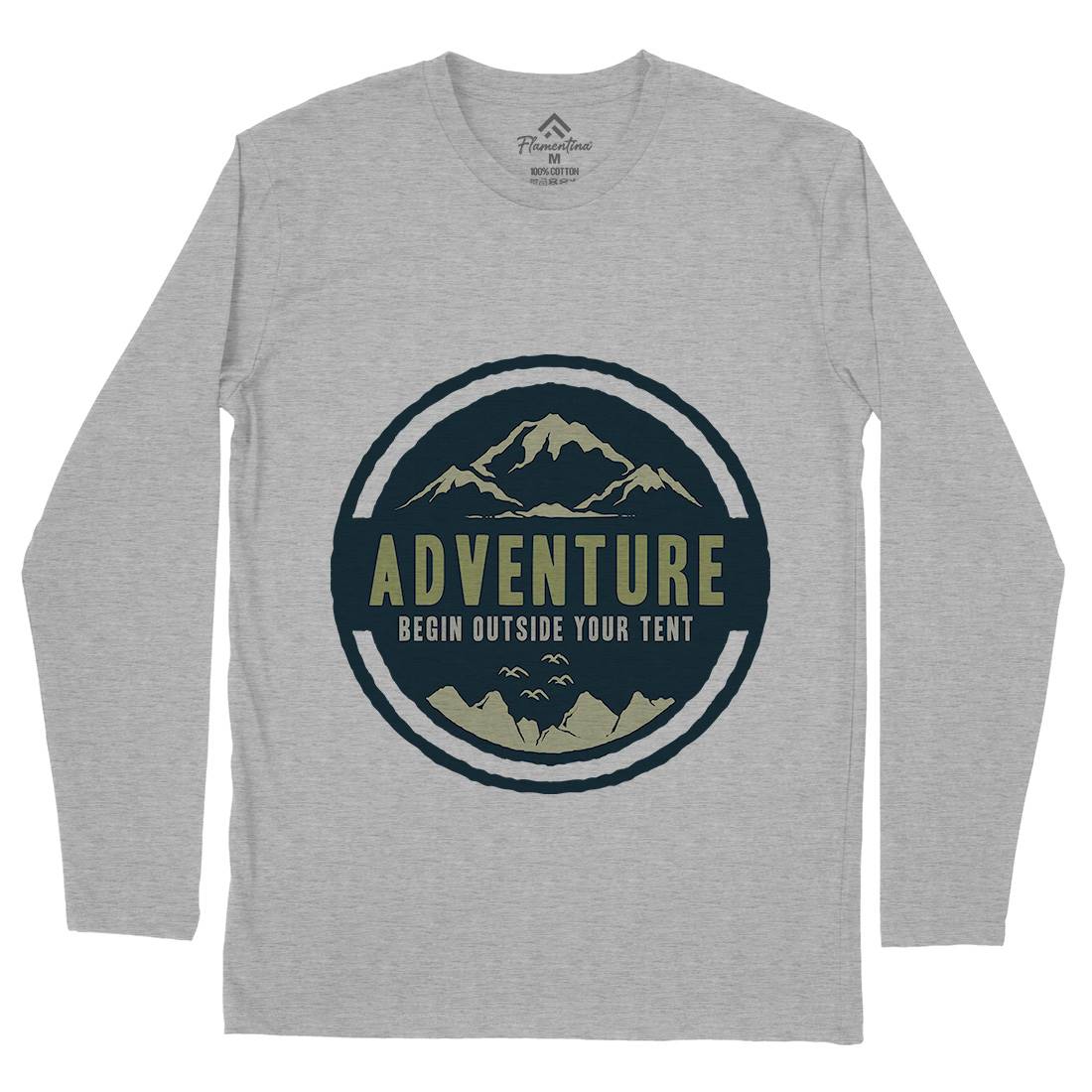 Adventure Begin Mens Long Sleeve T-Shirt Nature A375