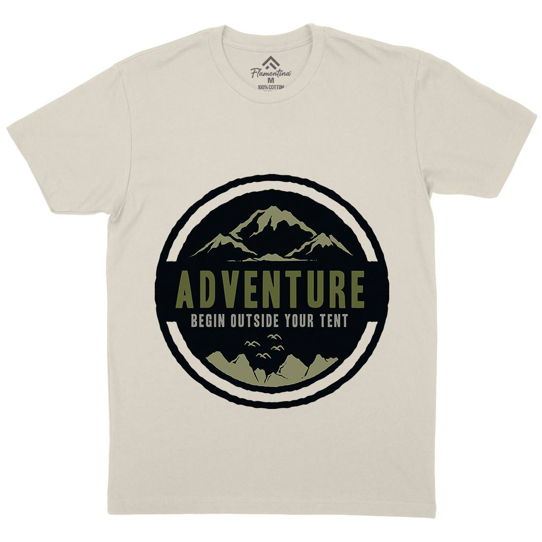 Adventure Begin Mens Organic Crew Neck T-Shirt Nature A375