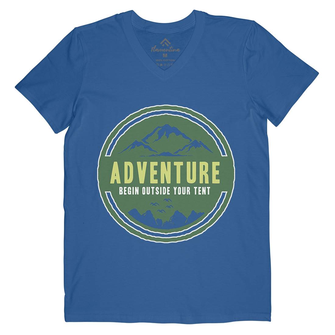 Adventure Begin Mens V-Neck T-Shirt Nature A375