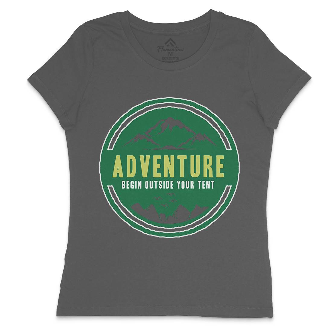 Adventure Begin Womens Crew Neck T-Shirt Nature A375