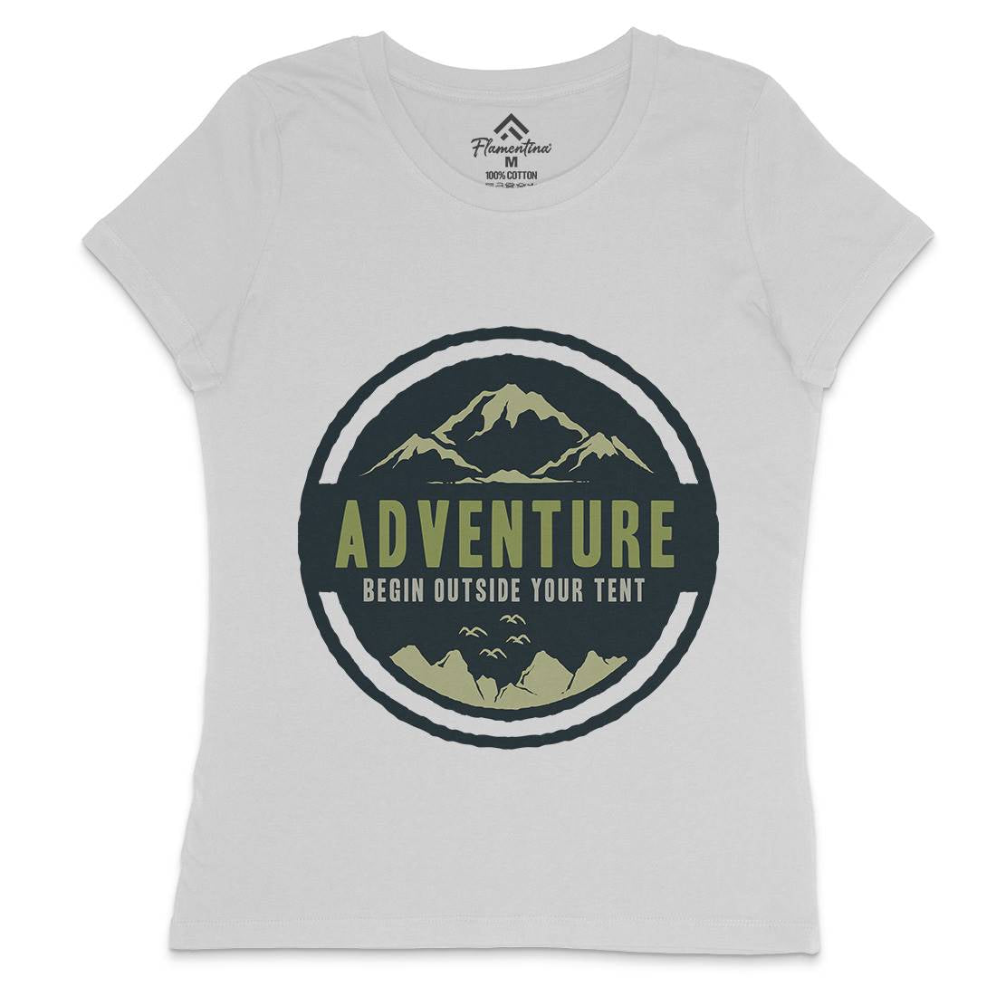 Adventure Begin Womens Crew Neck T-Shirt Nature A375