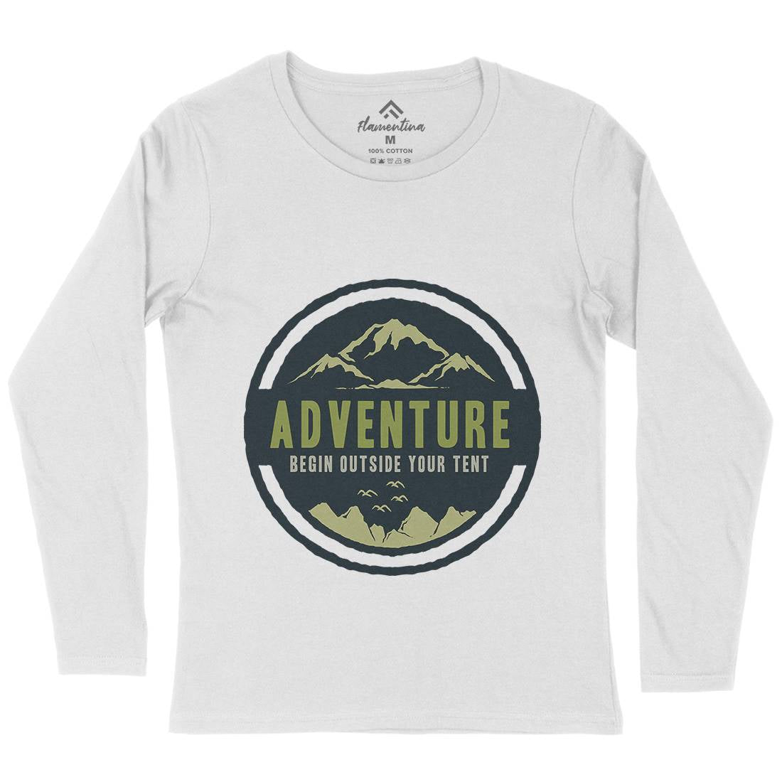 Adventure Begin Womens Long Sleeve T-Shirt Nature A375
