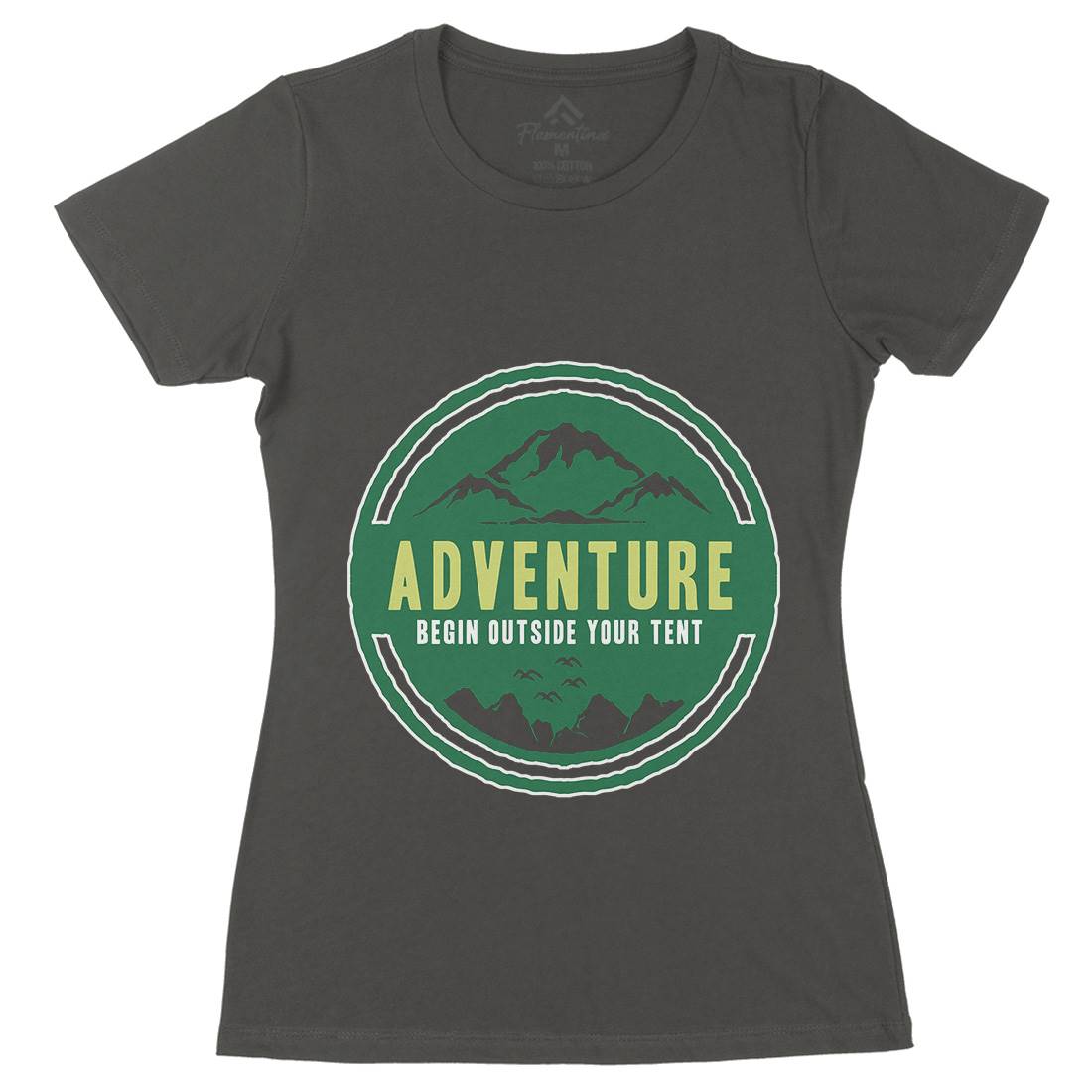 Adventure Begin Womens Organic Crew Neck T-Shirt Nature A375