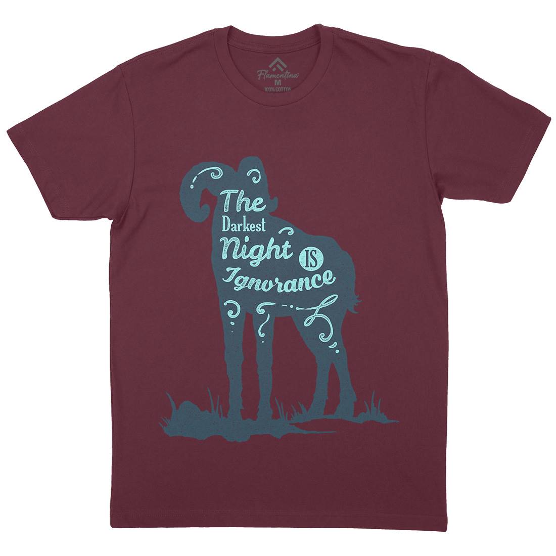 Darkest Night Mens Organic Crew Neck T-Shirt Quotes A377