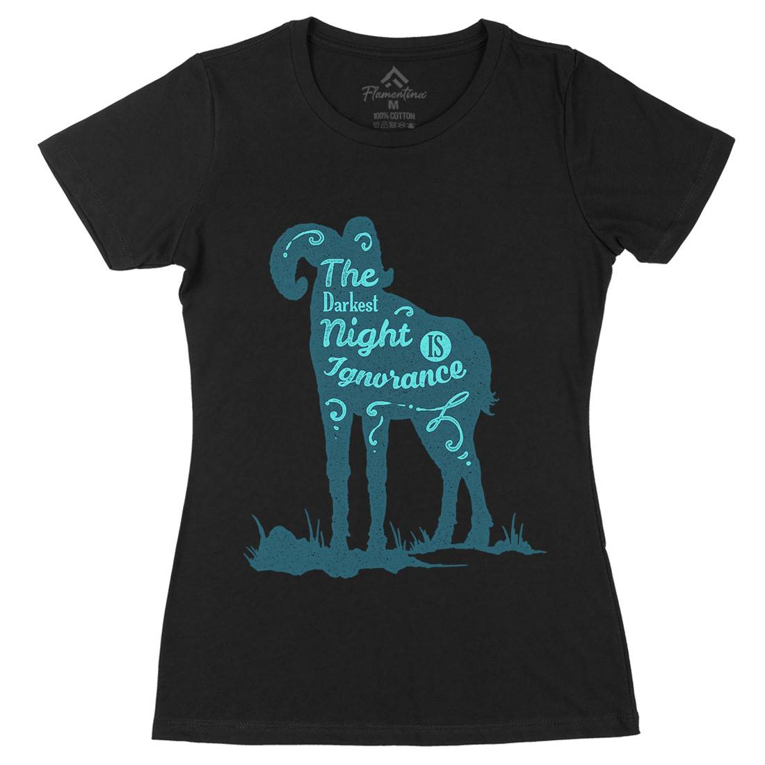 Darkest Night Womens Organic Crew Neck T-Shirt Quotes A377