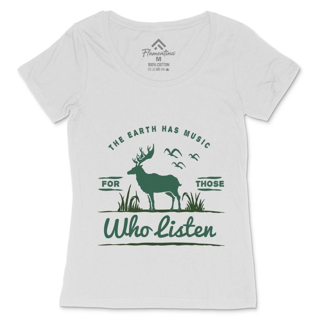 Earth Has Music Womens Scoop Neck T-Shirt Nature A379