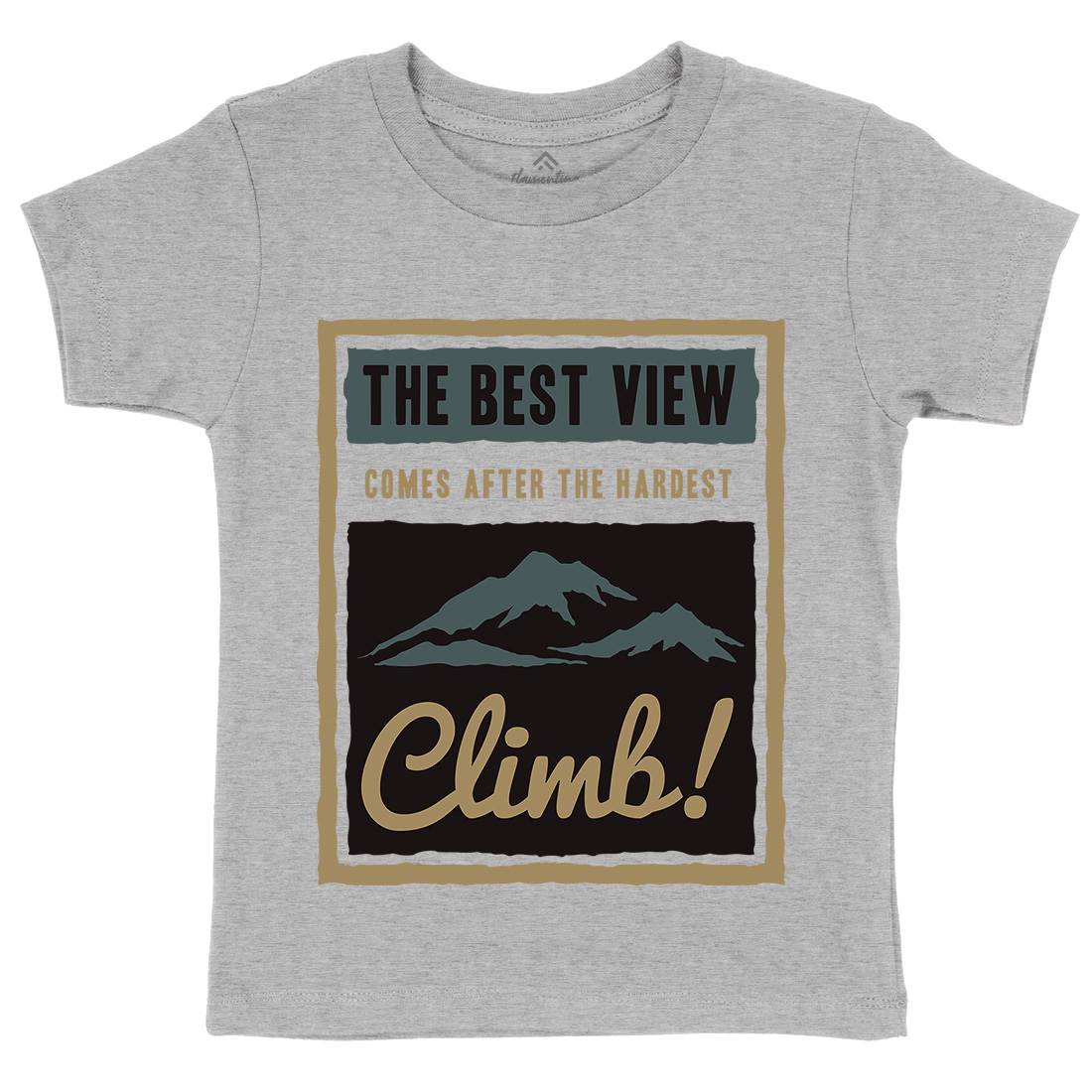 Hardest Climb Kids Organic Crew Neck T-Shirt Nature A381