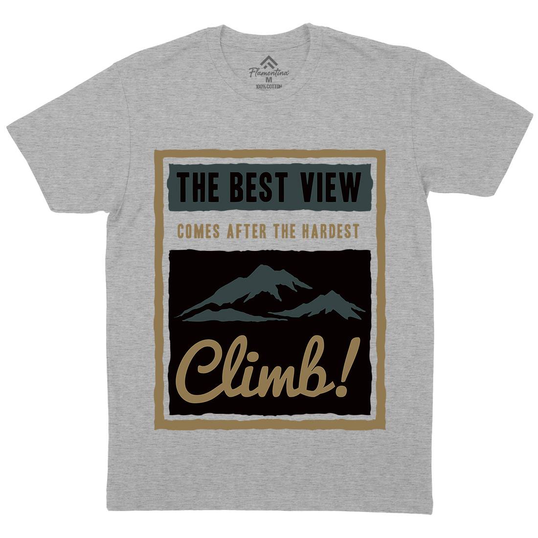 Hardest Climb Mens Organic Crew Neck T-Shirt Nature A381