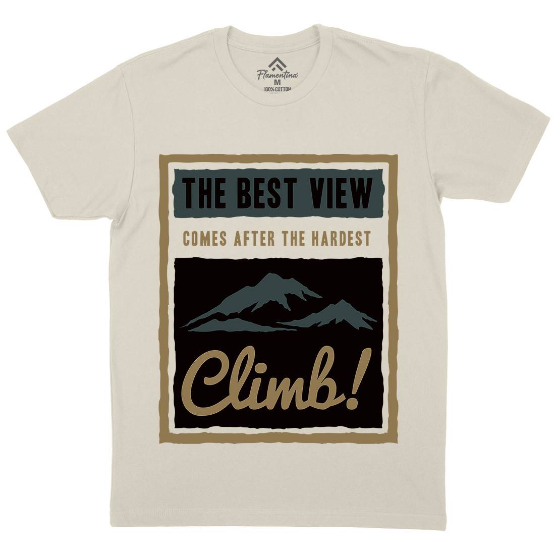 Hardest Climb Mens Organic Crew Neck T-Shirt Nature A381