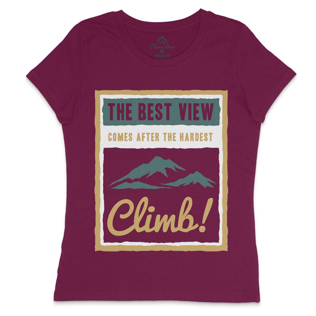 Hardest Climb Womens Crew Neck T-Shirt Nature A381
