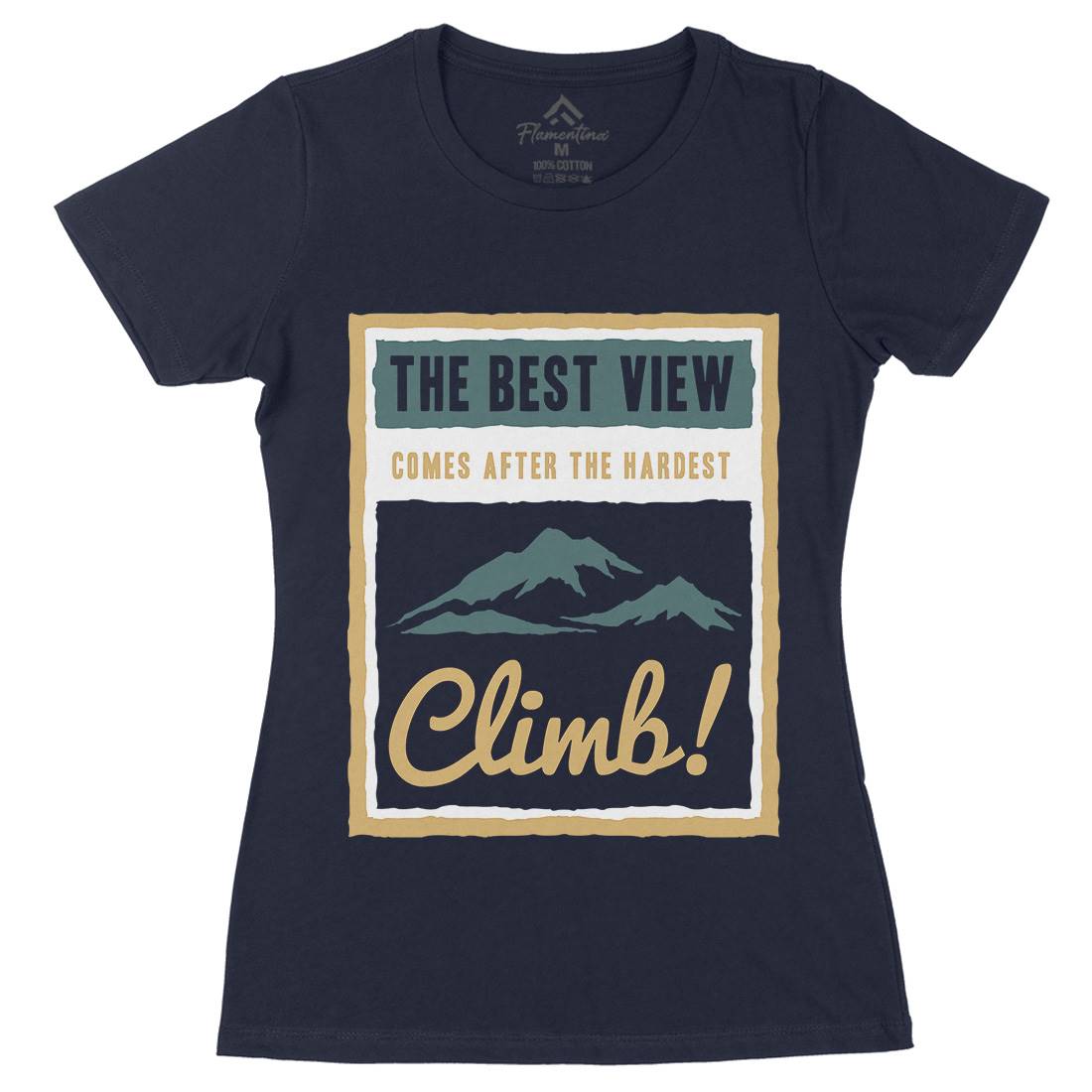 Hardest Climb Womens Organic Crew Neck T-Shirt Nature A381