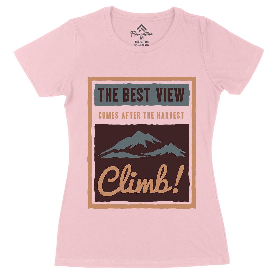 Hardest Climb Womens Organic Crew Neck T-Shirt Nature A381