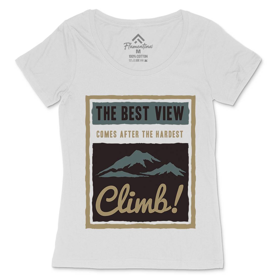 Hardest Climb Womens Scoop Neck T-Shirt Nature A381