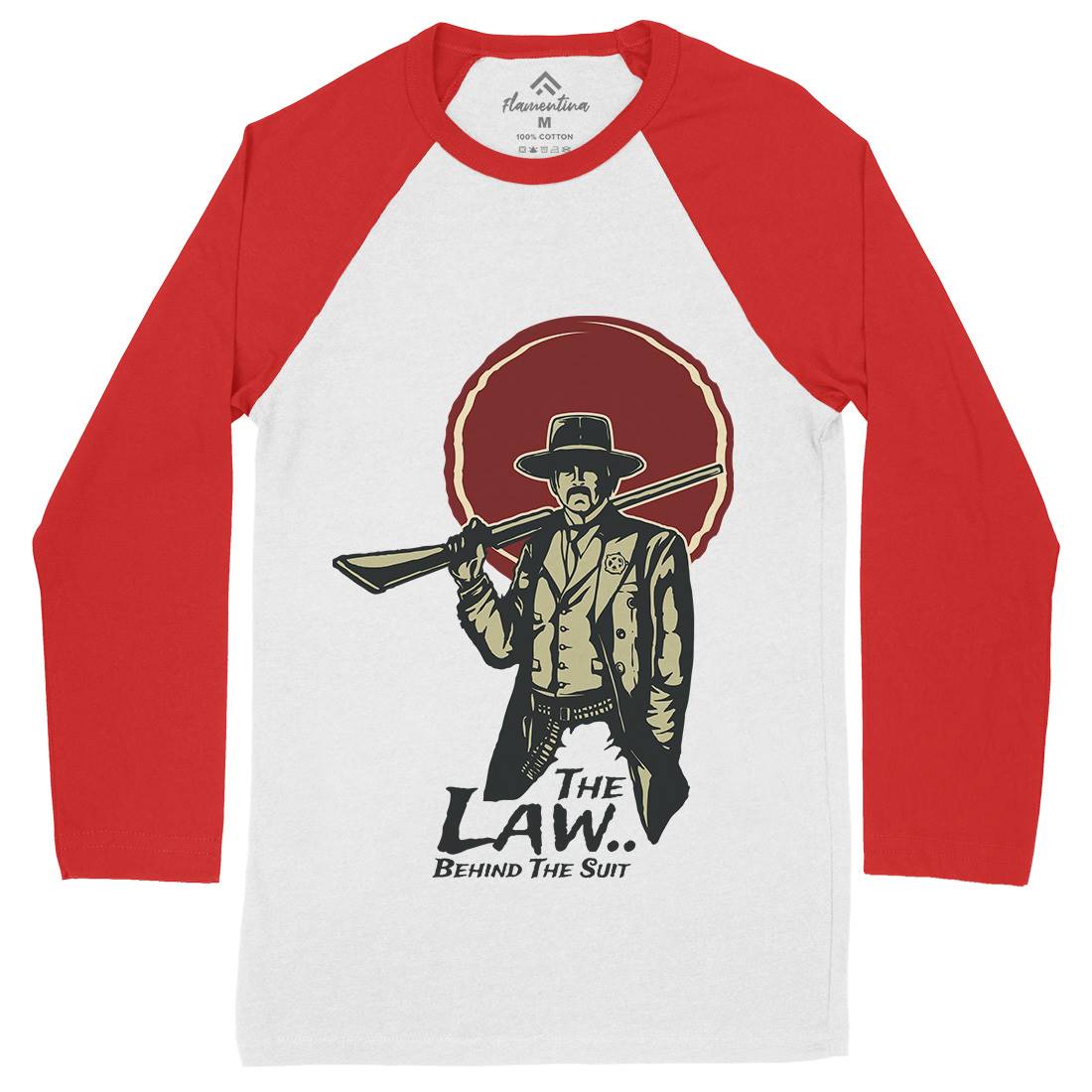 Law Behind Mens Long Sleeve Baseball T-Shirt American A382