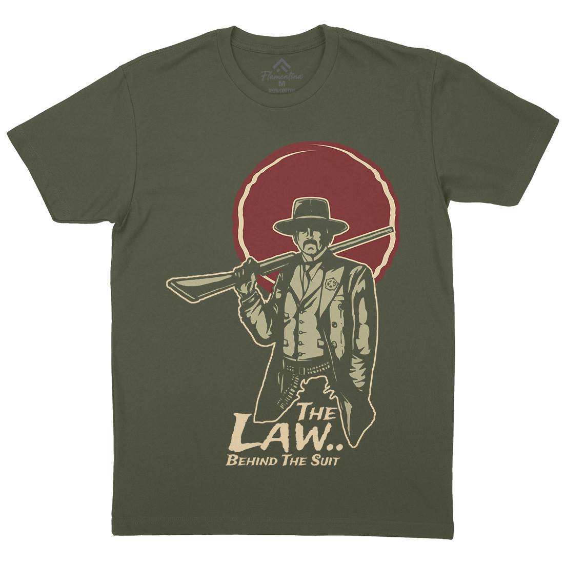Law Behind Mens Organic Crew Neck T-Shirt American A382