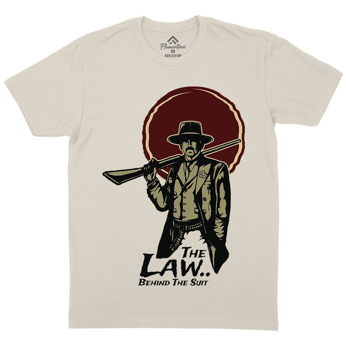 Law Behind Mens Organic Crew Neck T-Shirt American A382