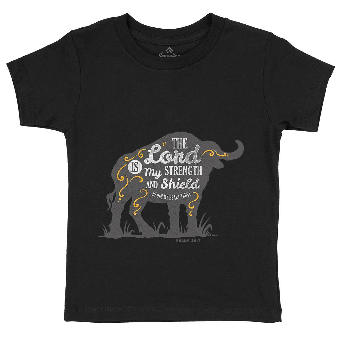 Lord Is My Strength Kids Organic Crew Neck T-Shirt Religion A383