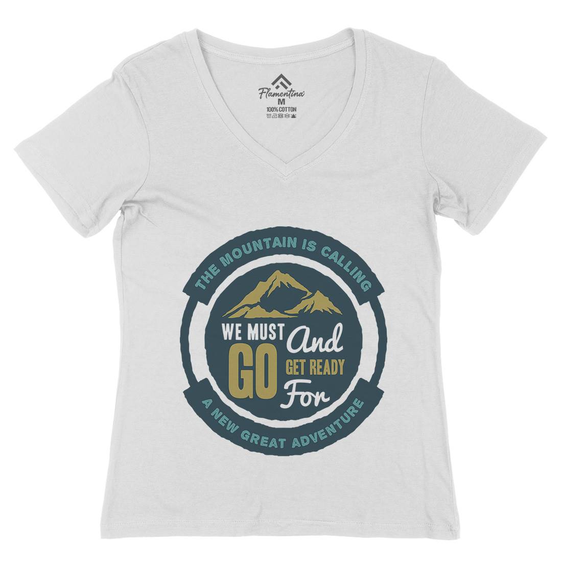 Mountain Womens Organic V-Neck T-Shirt Nature A384