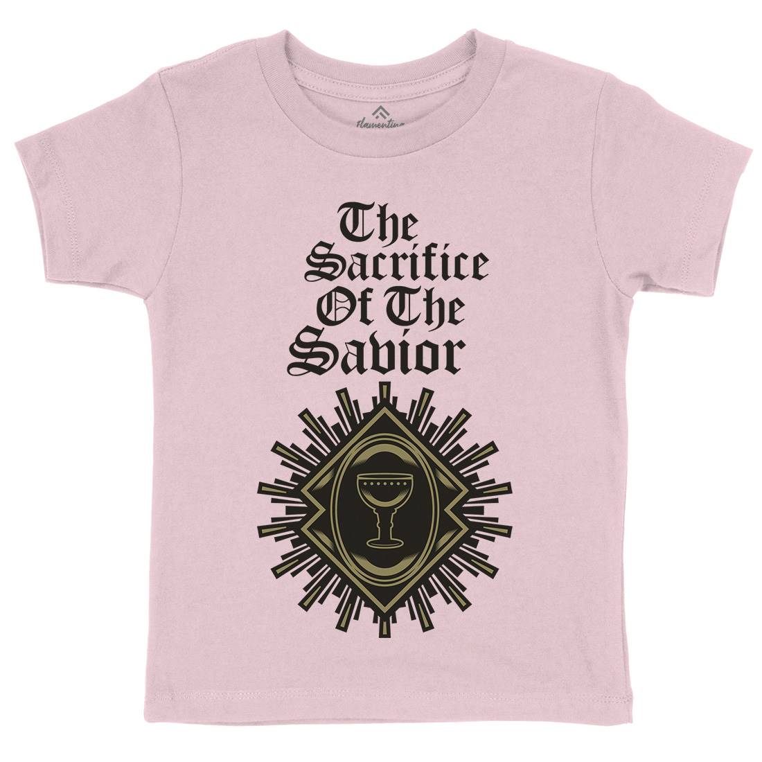 Sacrifice Of The Saviour Kids Crew Neck T-Shirt Religion A385