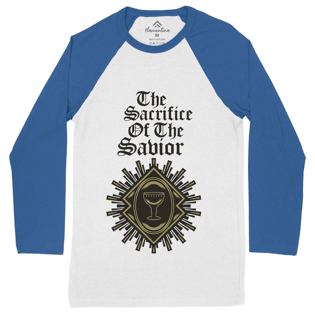 Sacrifice Of The Saviour Mens Long Sleeve Baseball T-Shirt Religion A385