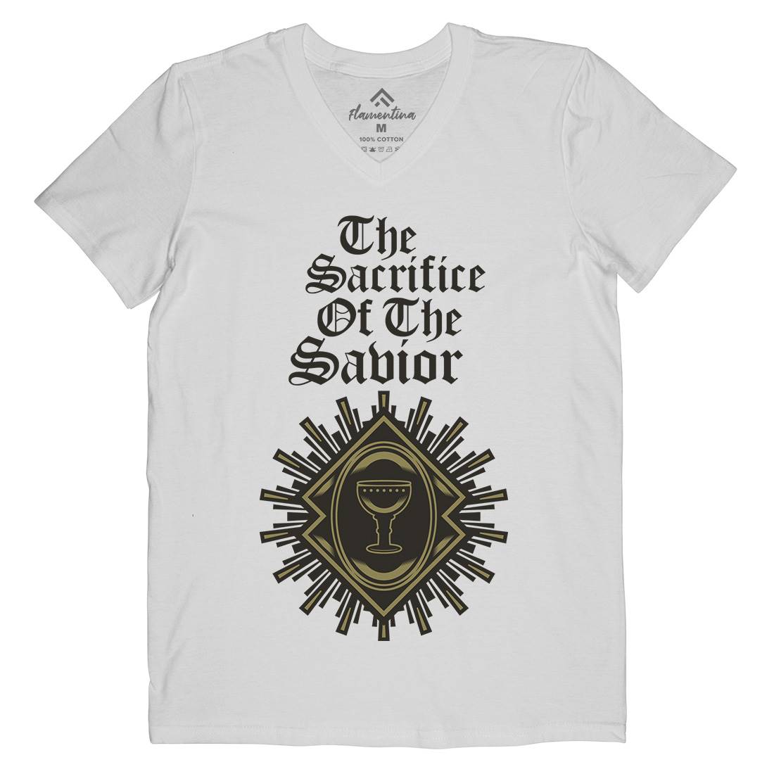 Sacrifice Of The Saviour Mens V-Neck T-Shirt Religion A385