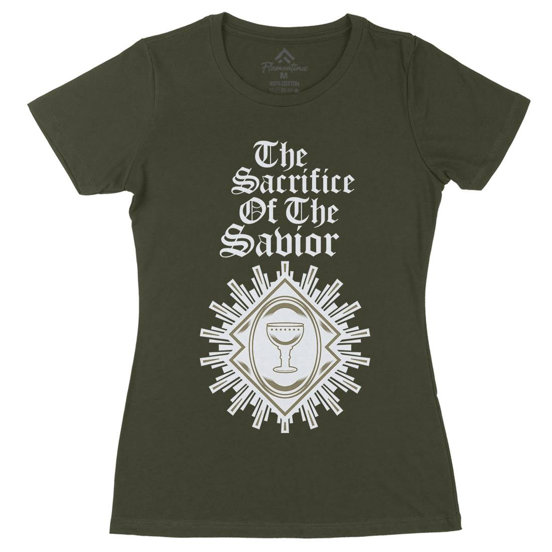 Sacrifice Of The Saviour Womens Organic Crew Neck T-Shirt Religion A385