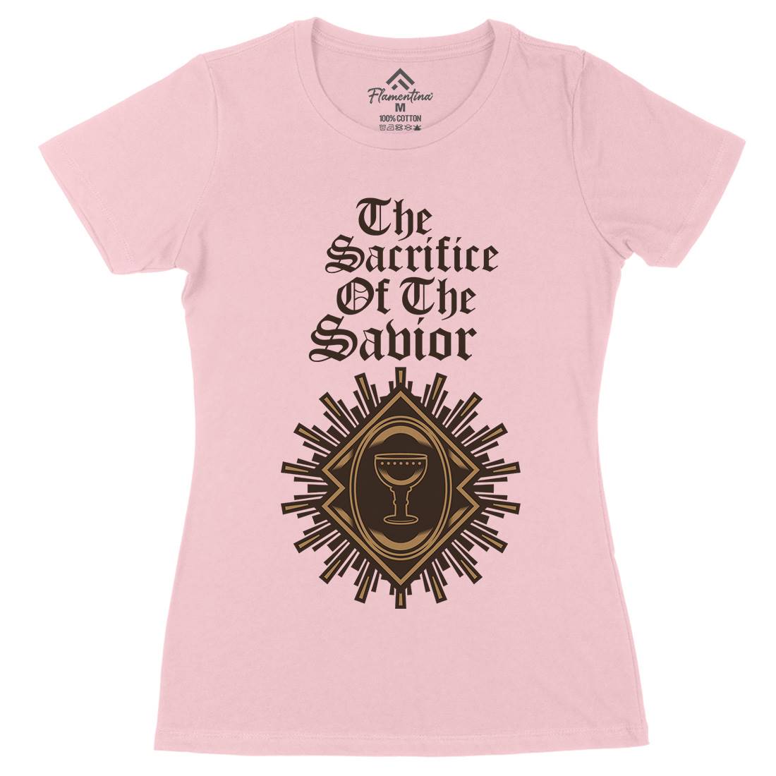 Sacrifice Of The Saviour Womens Organic Crew Neck T-Shirt Religion A385