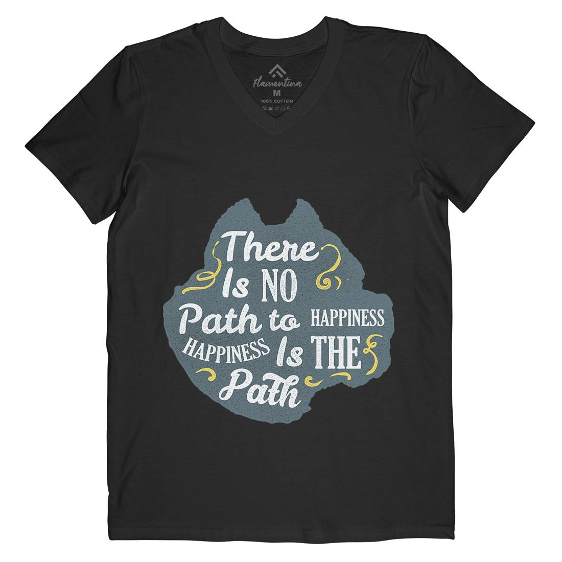There Is No Path Mens Organic V-Neck T-Shirt Religion A387