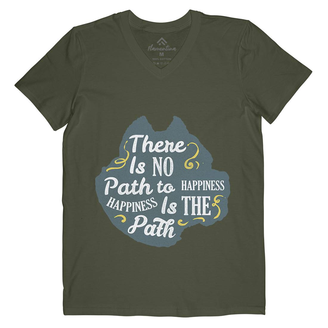 There Is No Path Mens Organic V-Neck T-Shirt Religion A387