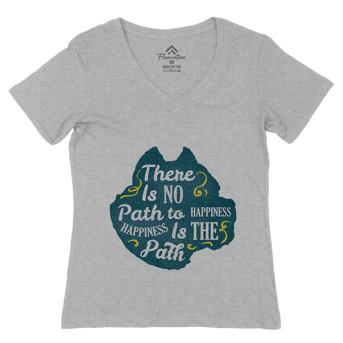 There Is No Path Womens Organic V-Neck T-Shirt Religion A387