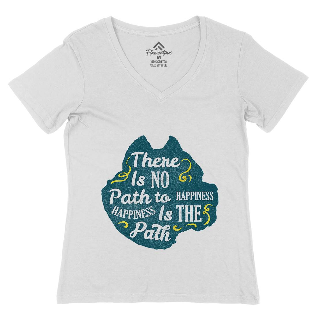 There Is No Path Womens Organic V-Neck T-Shirt Religion A387