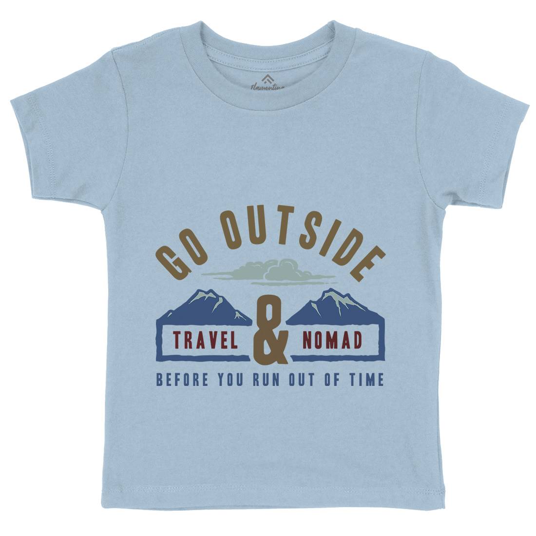 Travel And Nomad Kids Organic Crew Neck T-Shirt Nature A388